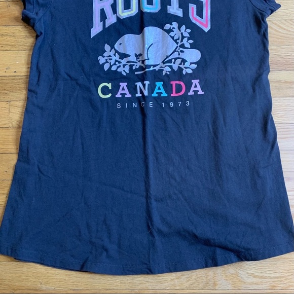 Roots Kids Short Sleeve Graphic T-Shirt Silver Beaver Logo Girls XXL - Picture 6 of 9